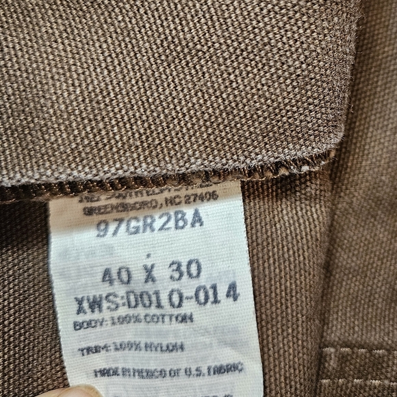 Wrangler Men Size 40x30  Taupe Brush Guard Jeans Hunting - Picture 6 of 10